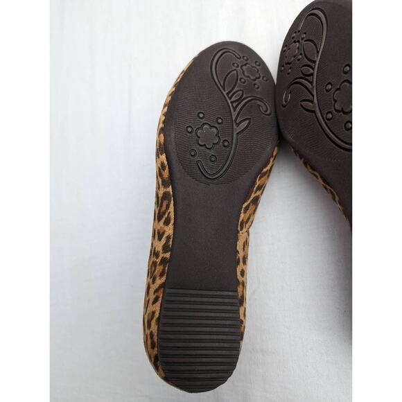 Cliffs By White Mountain Flats Size 8 Roar Leopard Cat Face Shoes Ballet Flat - Picture 8 of 13